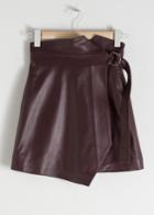 Other Stories Belted Leather Mini Skirt - Red