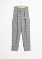 Other Stories High Waisted Belted Trousers - Grey