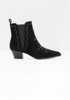 Other Stories Studded Western Chelsea Suede Boots