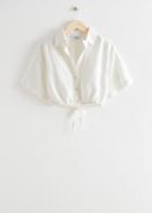 Other Stories Buttoned Crop Top - White