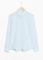 Other Stories Straight Fit Silk Shirt - Turquoise