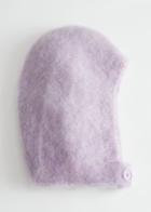 Other Stories Fuzzy Knit Balaclava Hood - Purple