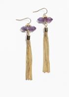 Other Stories Amethyst Claw Pendant Earrings