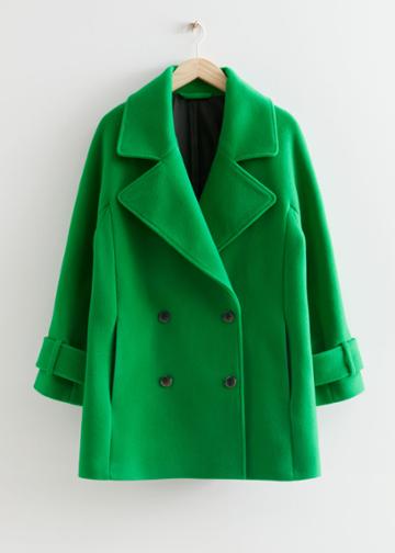 Other Stories Relaxed Pea Coat - Green
