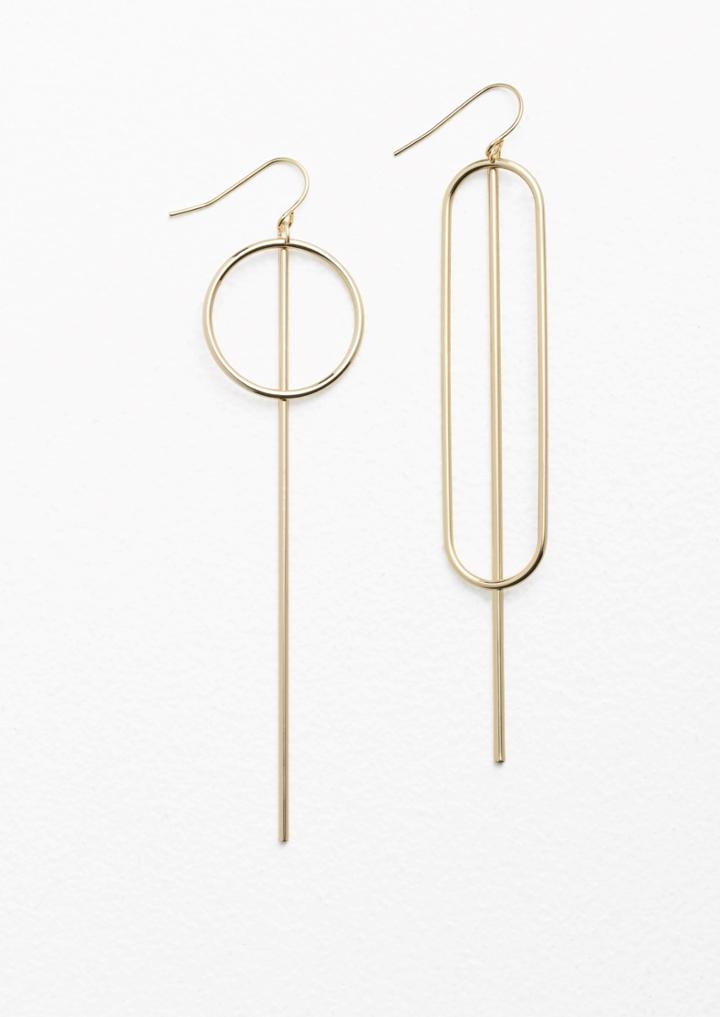 Other Stories Asymmetric Metal Bar Earrings