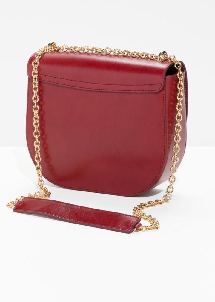 Other Stories Chained Leather Saddle Bag - Red