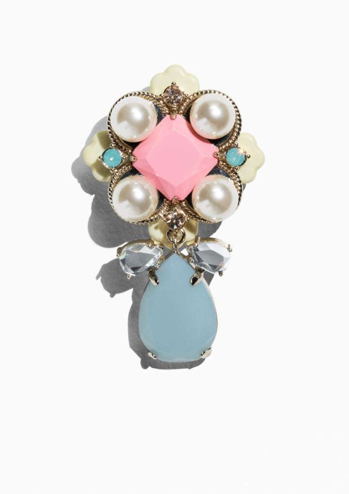 Other Stories Pearlescent Stone Brooch