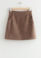 Other Stories Houndstooth Tweed Mini Skirt - Beige