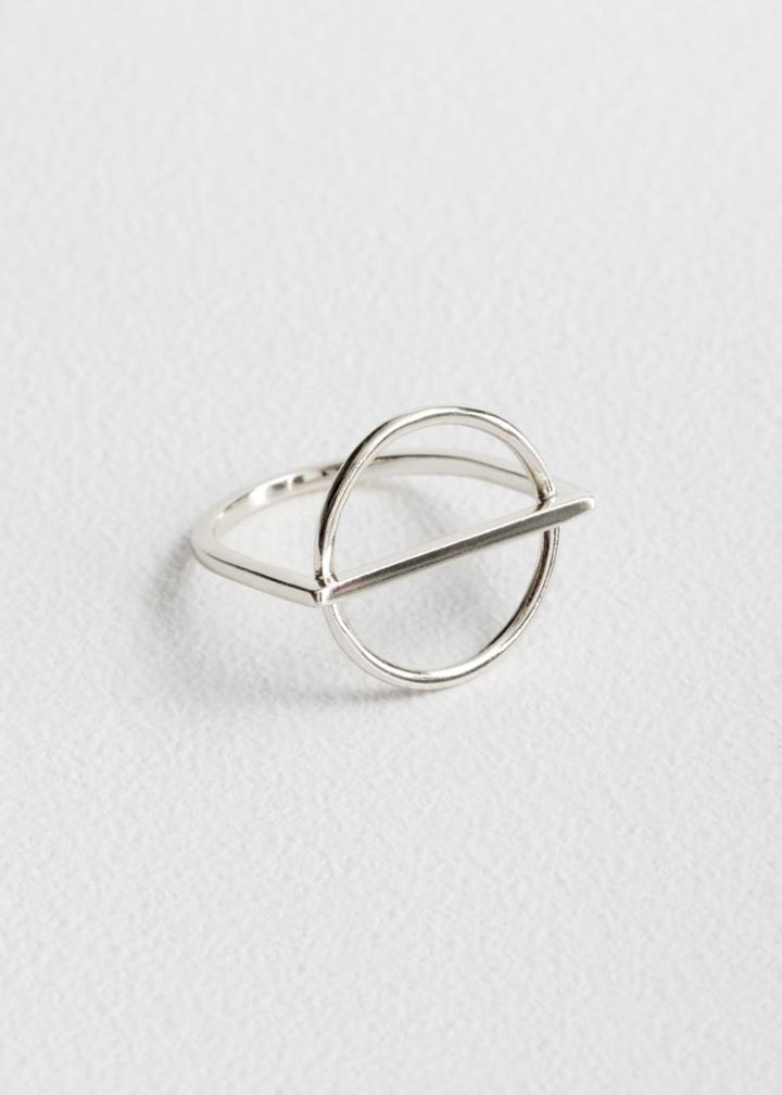 Other Stories Circle Bar Ring - Silver
