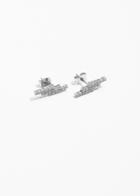 Other Stories Stacked Crystal Lobe Earrings - White