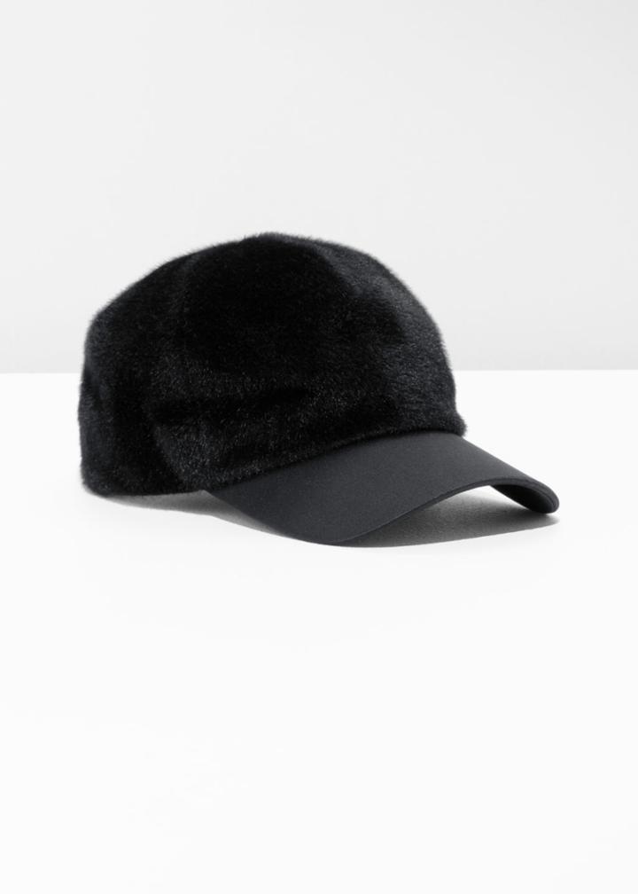 Other Stories Furry Cap - Black