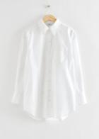 Other Stories Oversized Button Sleeve Shirt - White