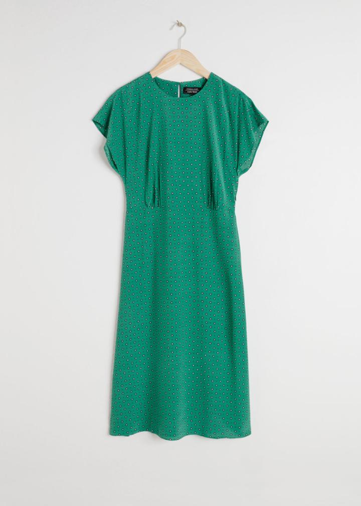 Other Stories Short Sleeve Midi Dress - Green
