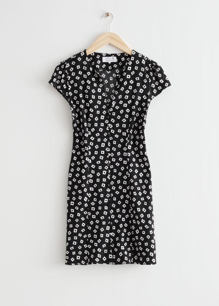 Other Stories Printed Mini Dress - Black