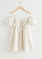 Other Stories Off-shoulder Seersucker Mini Dress - White