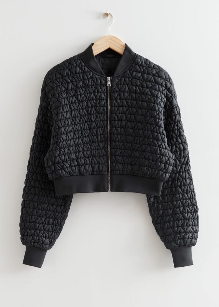 Other Stories Quilted Boxy Jacket - Black