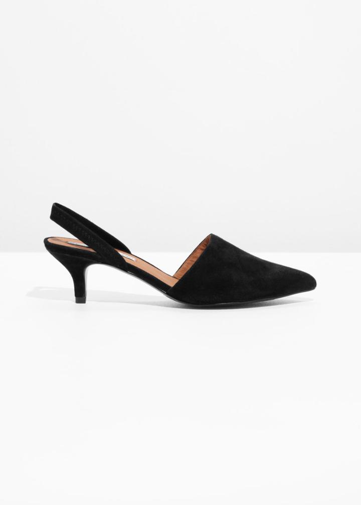 Other Stories Kitten Heel Pumps - Black