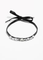 Other Stories Leather Choker With Jewels