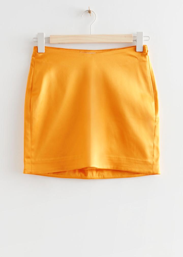 Other Stories Fitted Satin Mini Skirt - Yellow