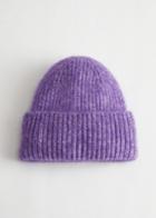 Other Stories Ribbed Mohair Blend Beanie - Purple