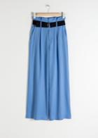 Other Stories Belted Lyocell Trousers - Blue
