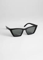 Other Stories Angular Cat Eye Sunglasses - Black