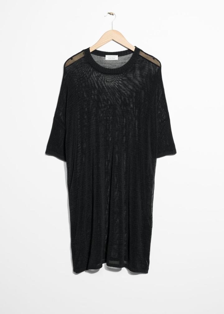 Other Stories Transparent Knit Dress - Black