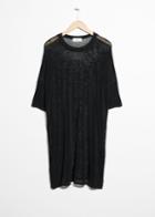 Other Stories Transparent Knit Dress - Black