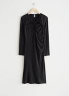 Other Stories Asymmetric Cut-out Midi Dress - Black