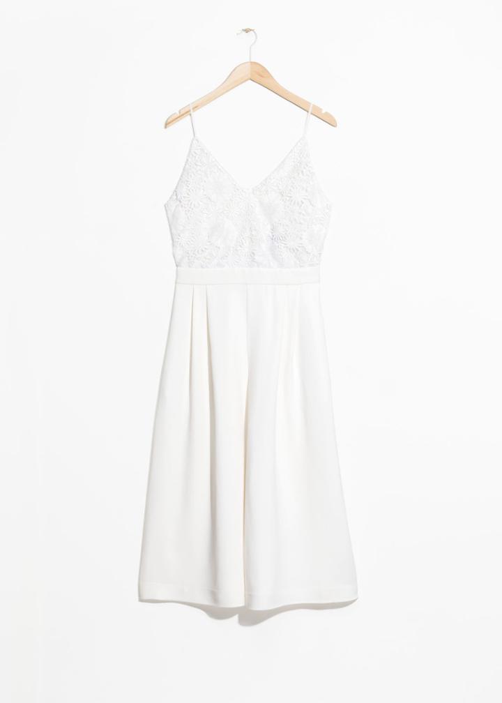 Other Stories Lace Culotte Jumpsuit - White
