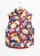 Other Stories Floral Print Padded Vest - Red