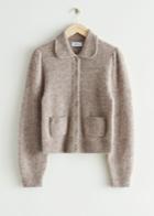 Other Stories Collared Knit Cardigan - Brown