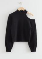 Other Stories Open Shoulder Mohair Sweater - Black