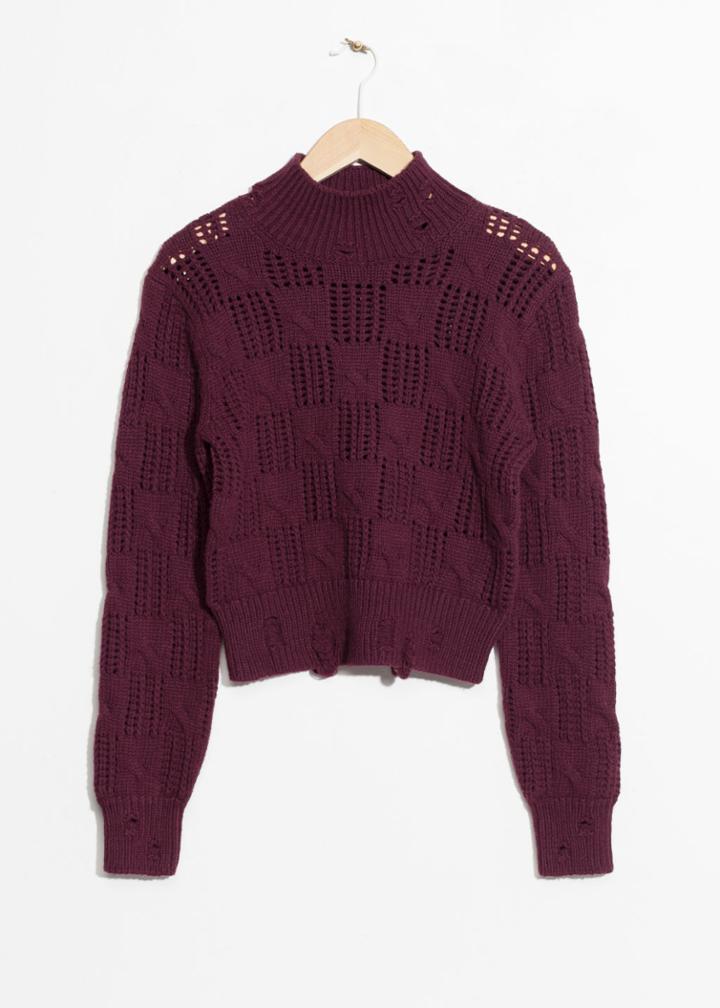 Other Stories Mock Neck Sweater - Red