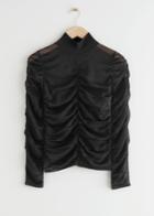 Other Stories Fitted Ruched Top - Black