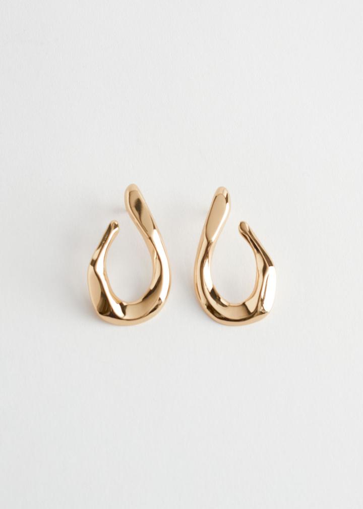 Other Stories Drop Hoop Earrings - Gold