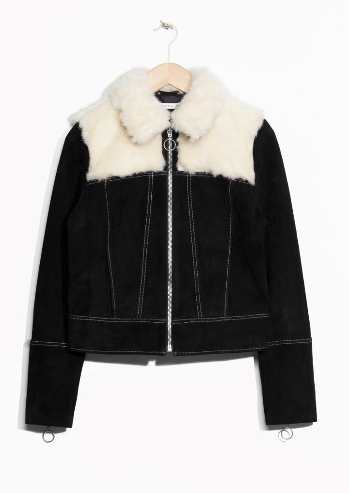 Other Stories Fuzzy Suede Jacket