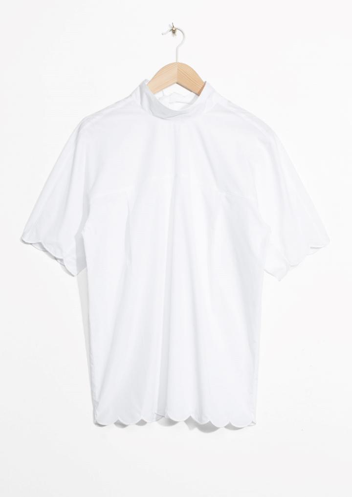 Other Stories Scallop Hem Blouse