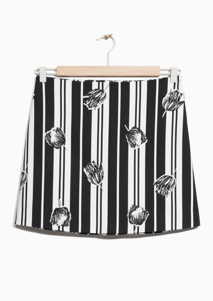 Other Stories Rose On Stripes Skirt