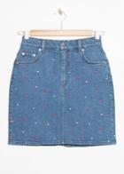 Other Stories Dot Embroidered Demin Skirt - Blue