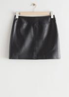 Other Stories Leather Mini Skirt - Black