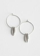 Other Stories Duo Bar Charm Hoop Earrings - Silver
