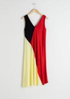 Other Stories Colour Block Midi Dress - Red