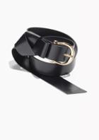 Other Stories Gold Buckle Leather Belt