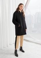Other Stories Wool Blend Boxy Coat - Black
