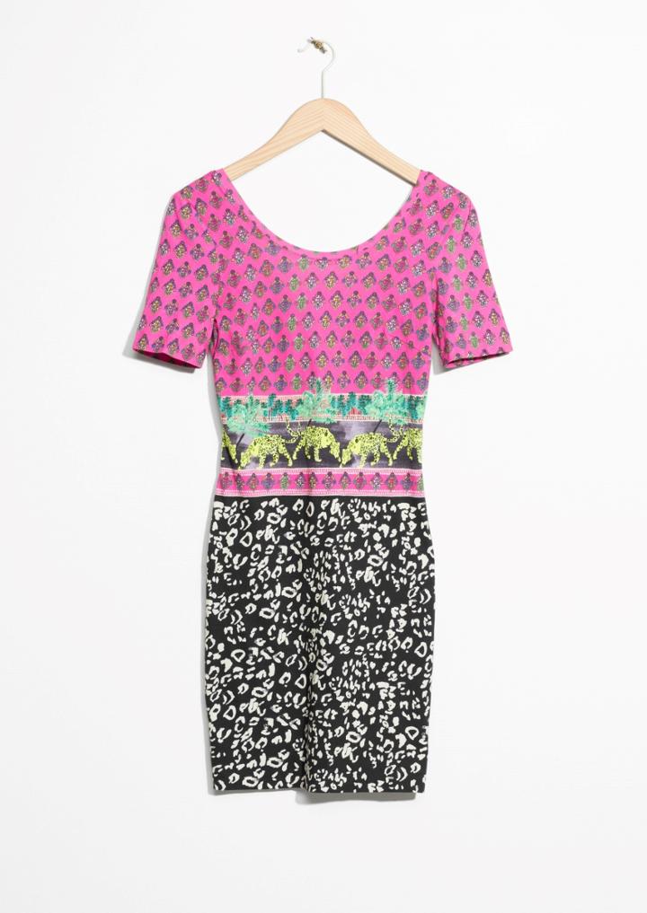 Other Stories Jaguar Print Scoop Back Dress