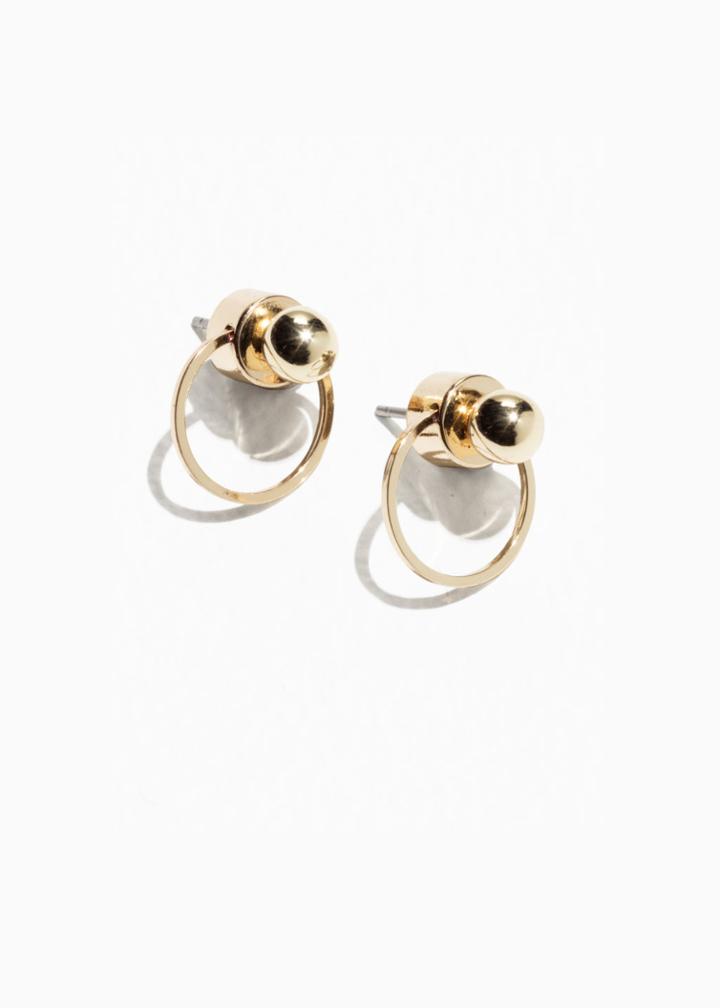 Other Stories Circular Drop-back Earrings - Gold