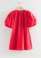 Other Stories Voluminous Puff Sleeve Dress - Red