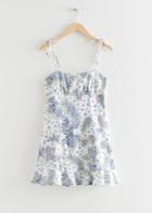 Other Stories Printed Strappy Mini Dress - Blue