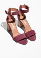 Other Stories Almond Toe Suede Sandals - Red